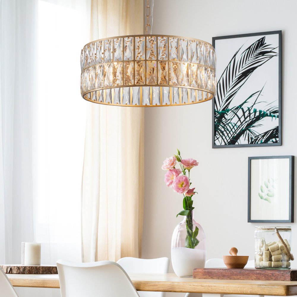 Gold Chandelier Metal Ceiling Light HomeRoots