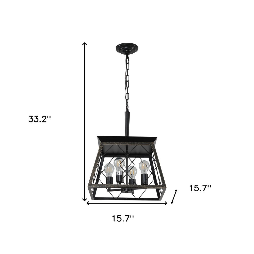 Gold Four Light Metal Chandelier With Gold Shades HomeRoots