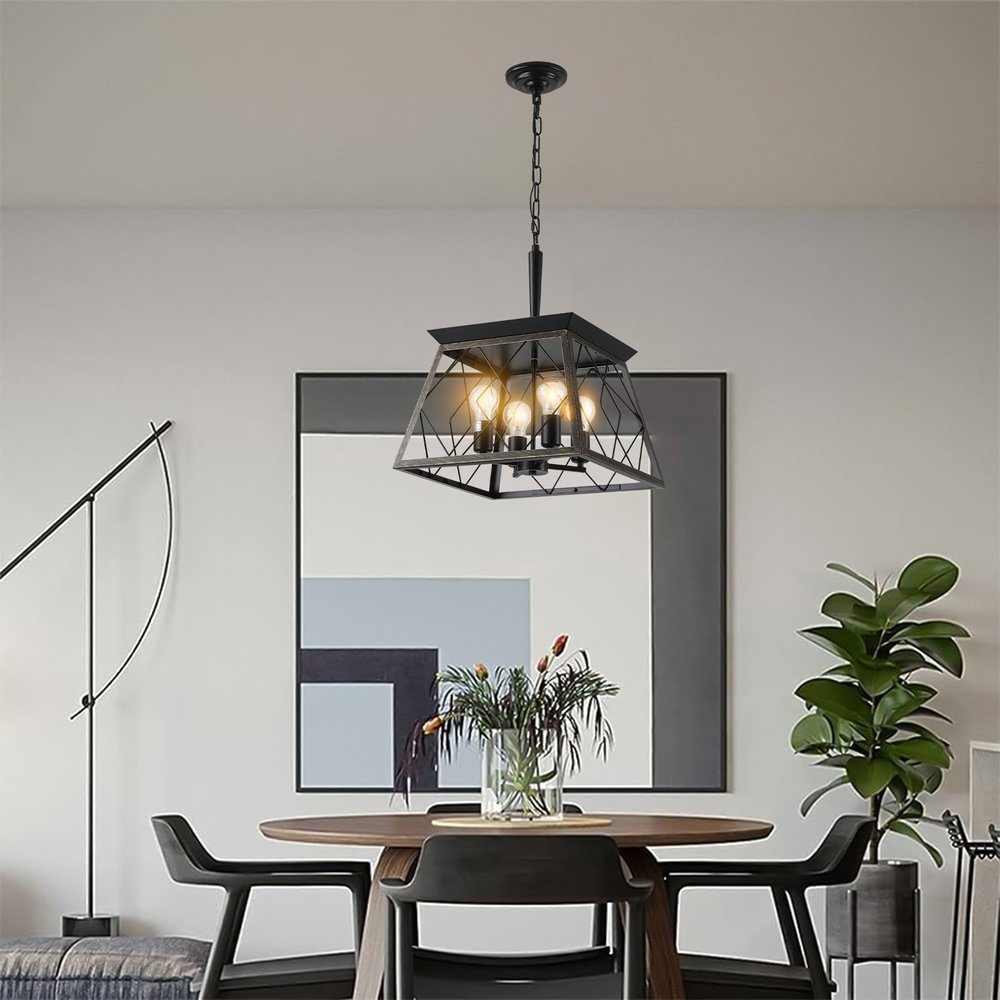 Gold Four Light Metal Chandelier With Gold Shades HomeRoots