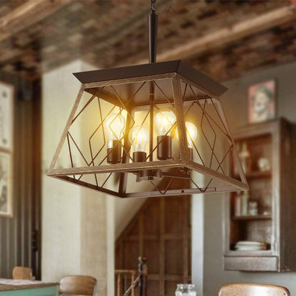 Gold Four Light Metal Chandelier With Gold Shades HomeRoots