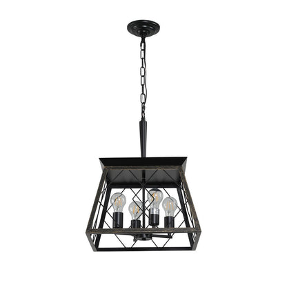 Gold Four Light Metal Chandelier With Gold Shades HomeRoots