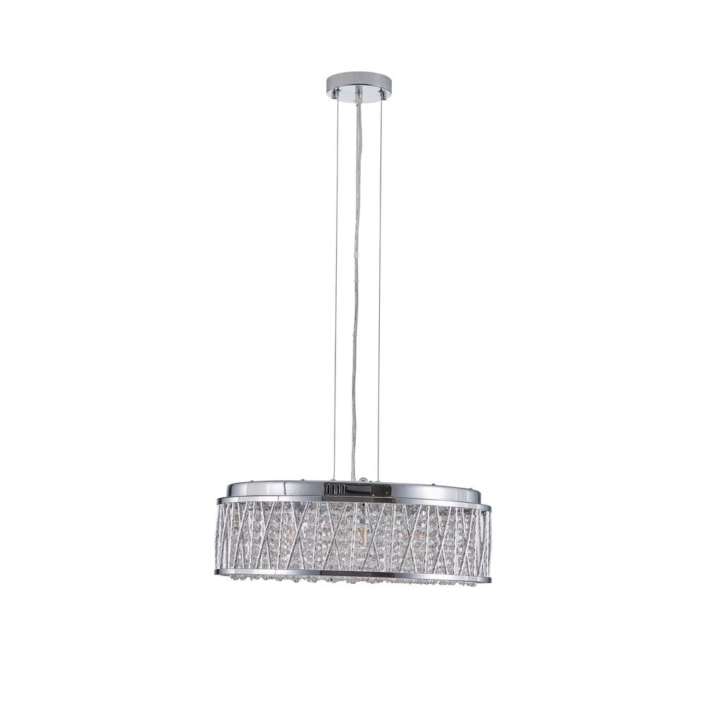 Silver Seven Light Metal Chandelier With Silver Shades HomeRoots