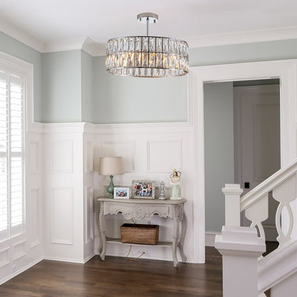 Silver Chandelier Metal Ceiling Light HomeRoots