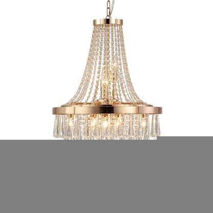 Gold Eleven Light Metal Chandelier With Gold Shades HomeRoots