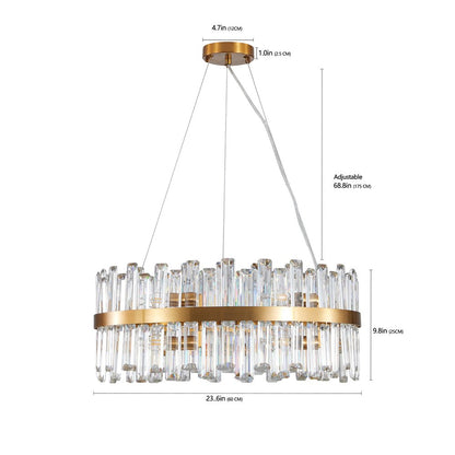 Gold Twelve Light Metal Chandelier With Gold Shades HomeRoots