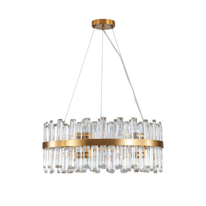 Gold Twelve Light Metal Chandelier With Gold Shades HomeRoots