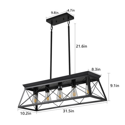Black Five Light Metal Chandelier With Black Shades HomeRoots