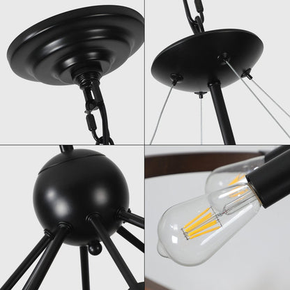 Brown Eight Light Metal Chandelier With Brown Shades HomeRoots