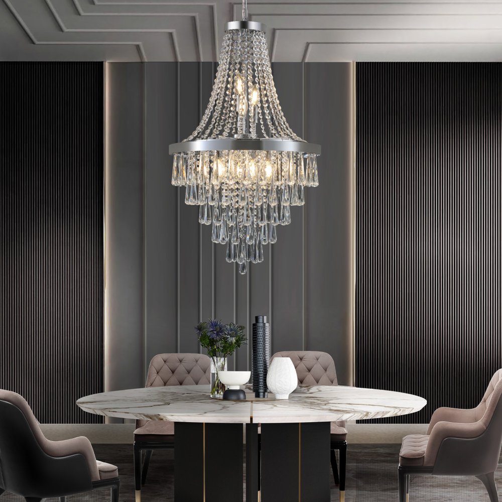 Amber Ten Light Metal Chandelier With Amber Shades HomeRoots