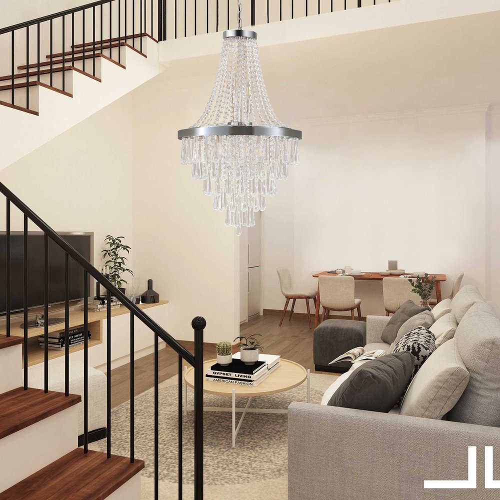 Amber Ten Light Metal Chandelier With Amber Shades HomeRoots
