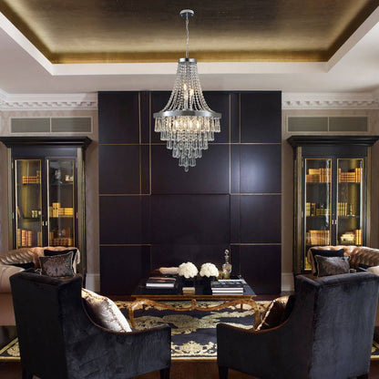 Amber Ten Light Metal Chandelier With Amber Shades HomeRoots