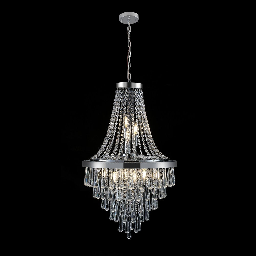Amber Ten Light Metal Chandelier With Amber Shades HomeRoots