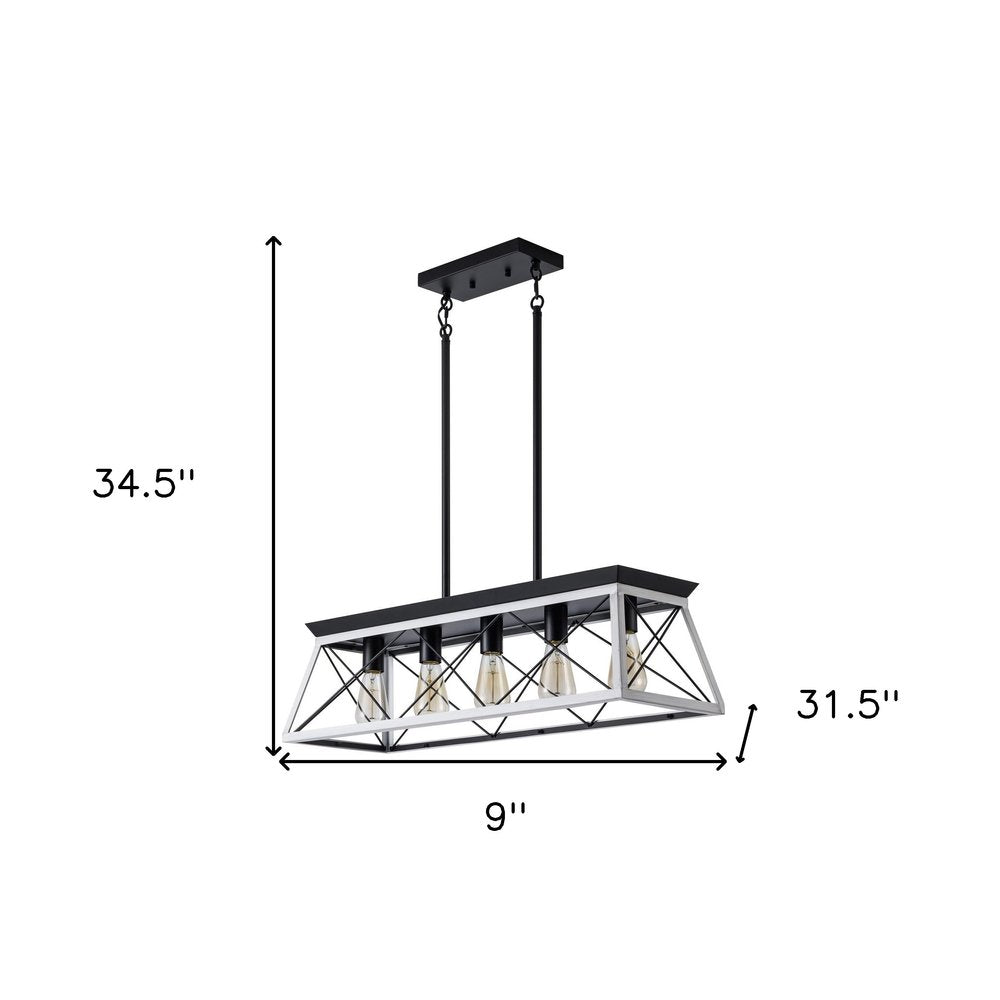 White Five Light Metal Chandelier With White Shades HomeRoots