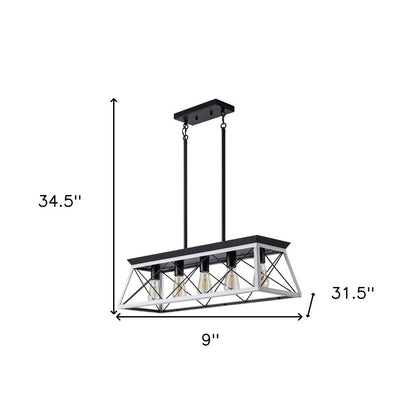 White Five Light Metal Chandelier With White Shades HomeRoots