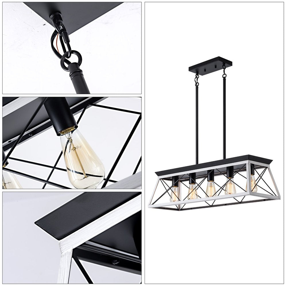 White Five Light Metal Chandelier With White Shades HomeRoots