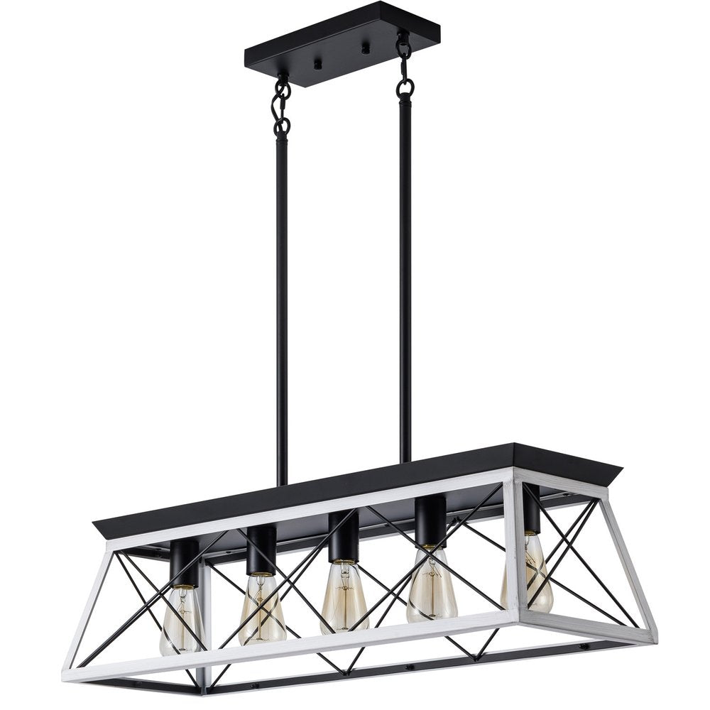White Five Light Metal Chandelier With White Shades HomeRoots