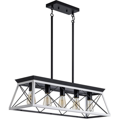 White Five Light Metal Chandelier With White Shades HomeRoots