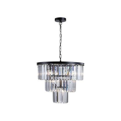 Black Seven Light Metal Chandelier With Black Shades HomeRoots