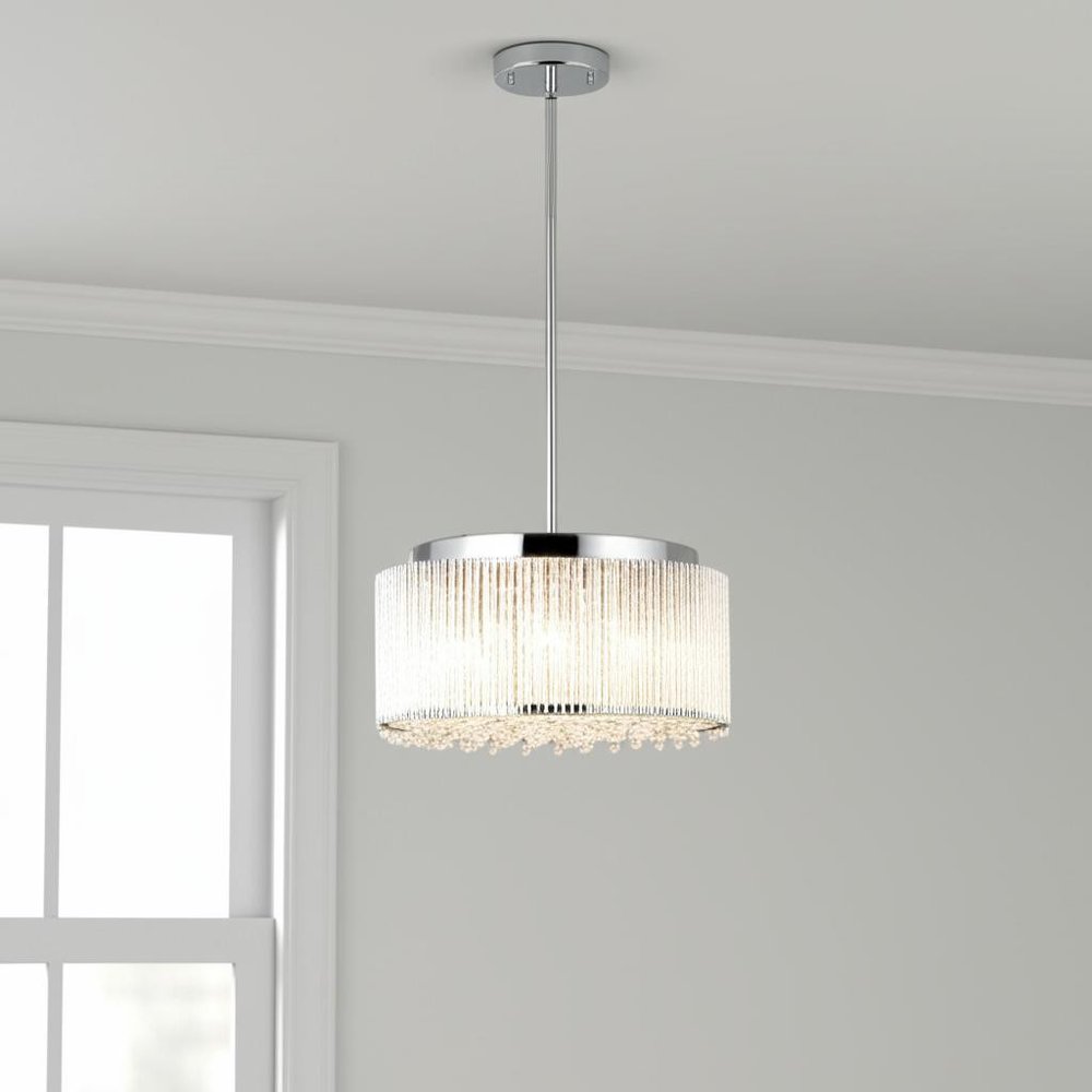 Clear Seven Light Crystal Chandelier With Clear Shades HomeRoots