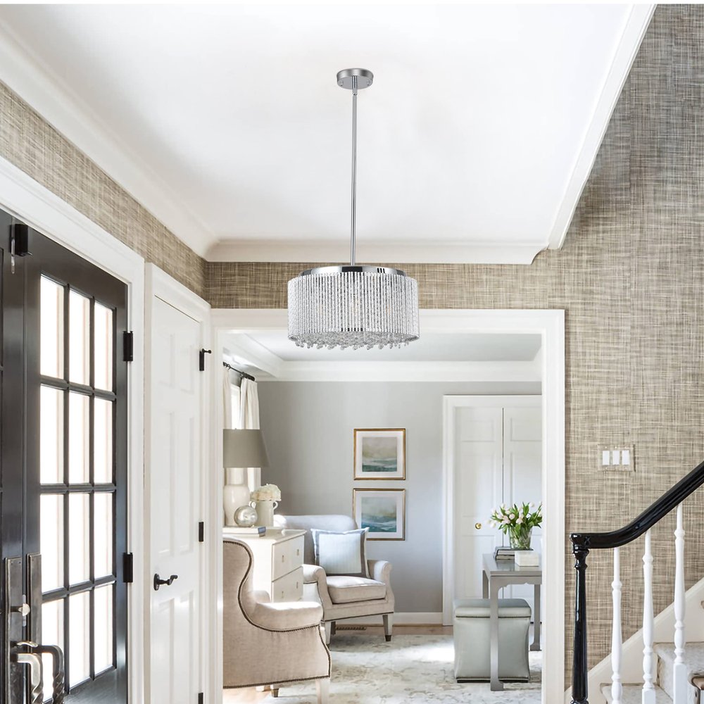 Clear Seven Light Crystal Chandelier With Clear Shades HomeRoots