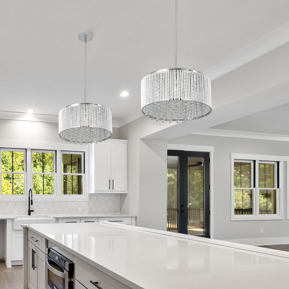 Clear Seven Light Crystal Chandelier With Clear Shades HomeRoots