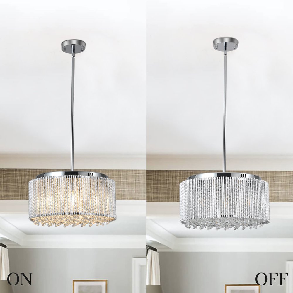 Clear Seven Light Crystal Chandelier With Clear Shades HomeRoots