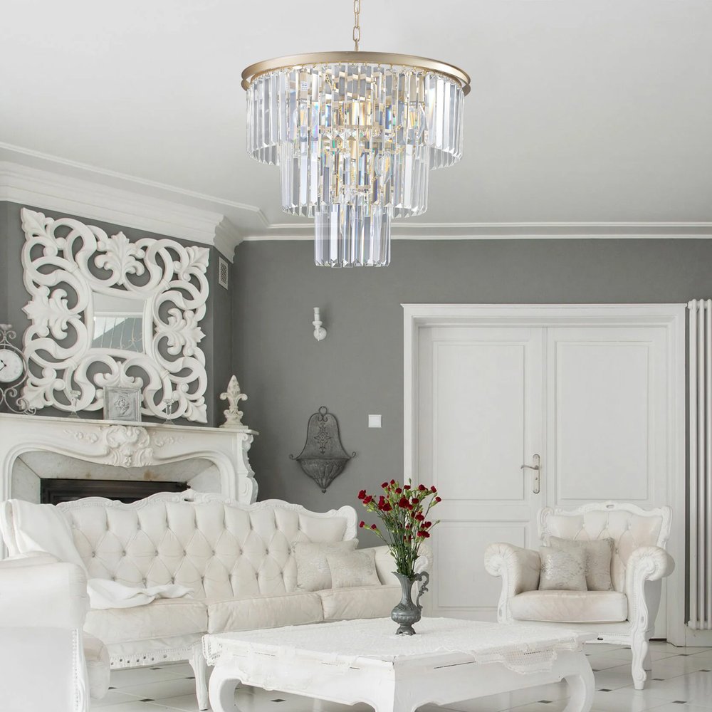Gold Chandelier Metal Ceiling Light HomeRoots