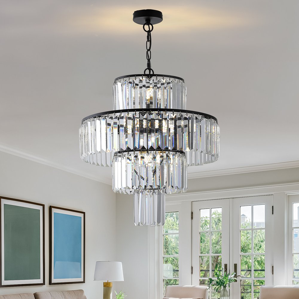 Black Chandelier Metal Ceiling Light HomeRoots