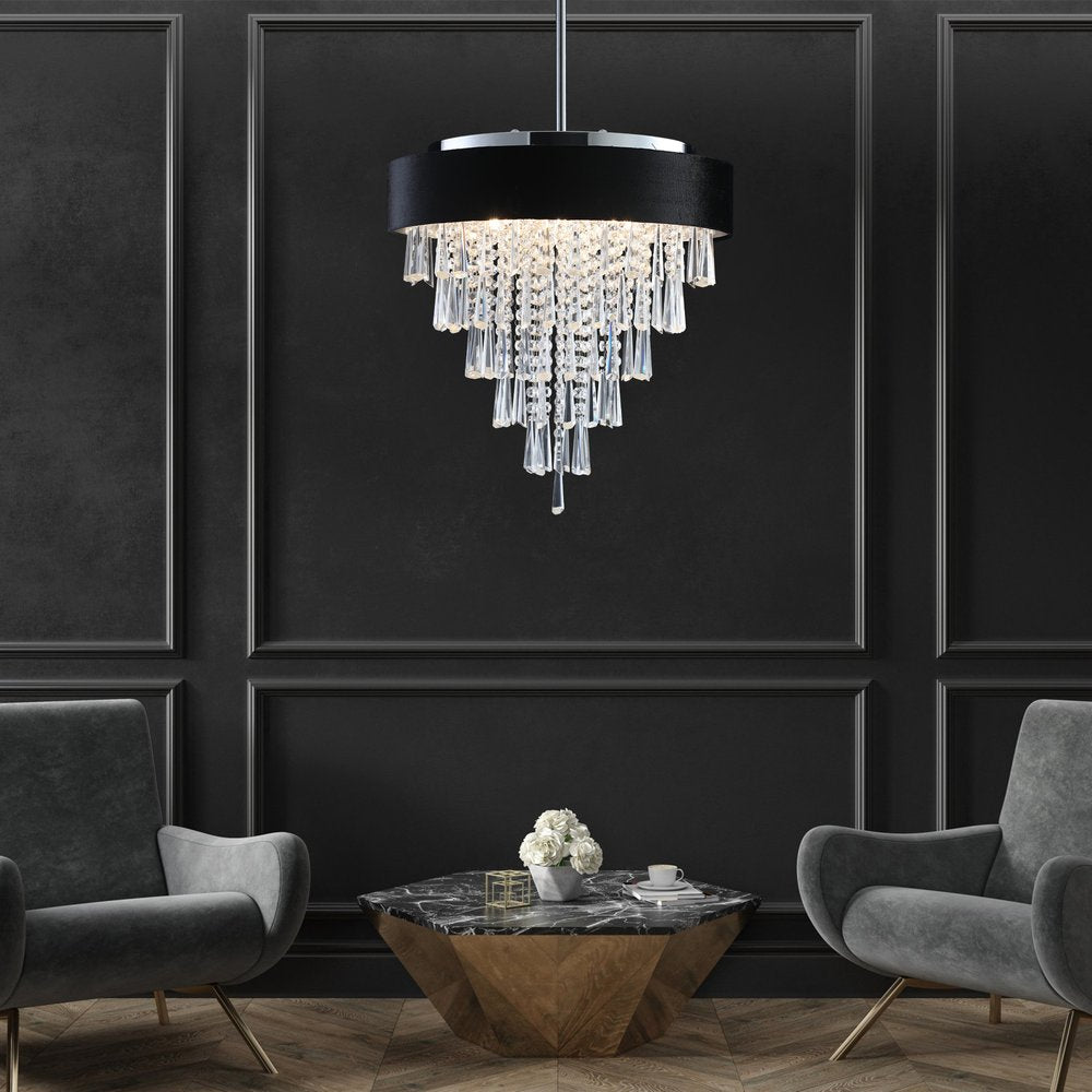 Clear Five Light Crystal Chandelier With Clear Shades HomeRoots