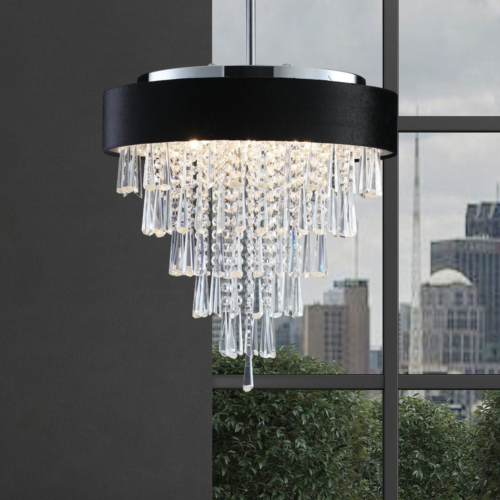Clear Five Light Crystal Chandelier With Clear Shades HomeRoots