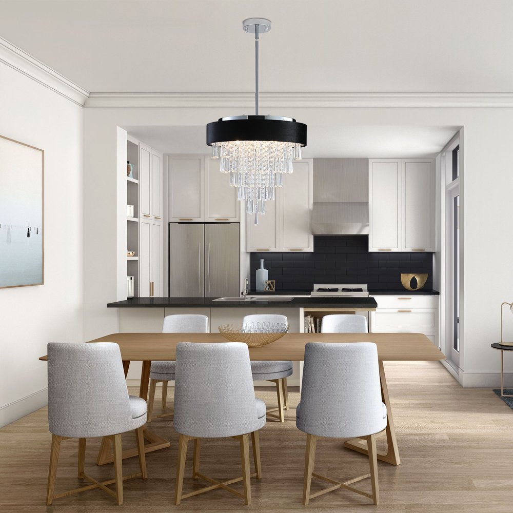 Clear Five Light Crystal Chandelier With Clear Shades HomeRoots