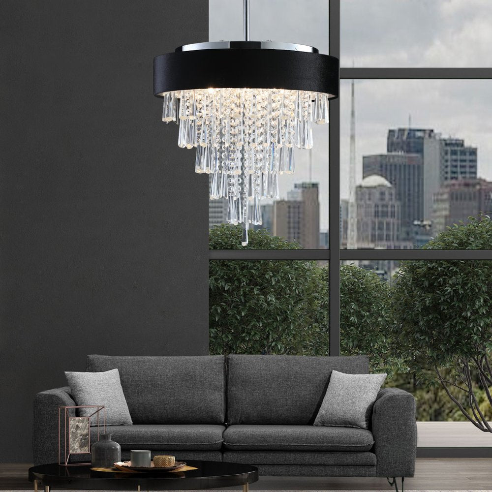 Clear Five Light Crystal Chandelier With Clear Shades HomeRoots