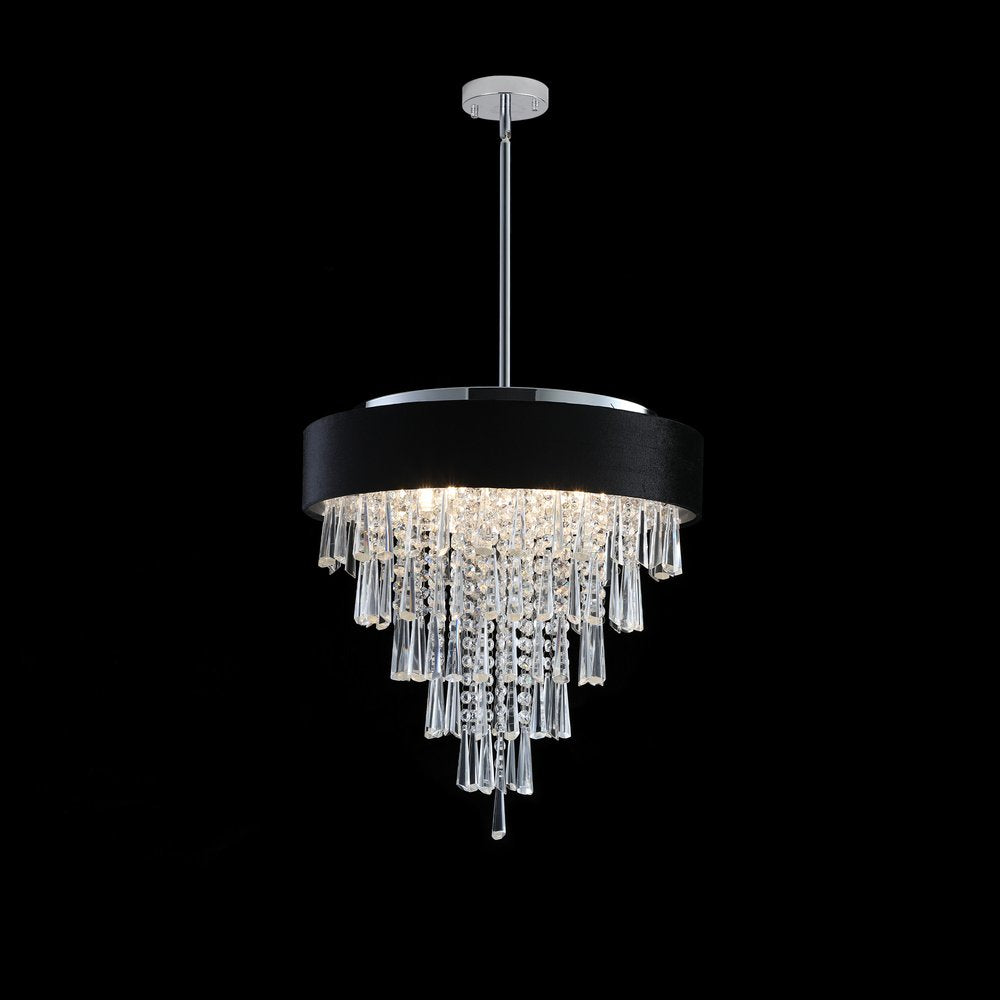 Clear Five Light Crystal Chandelier With Clear Shades HomeRoots