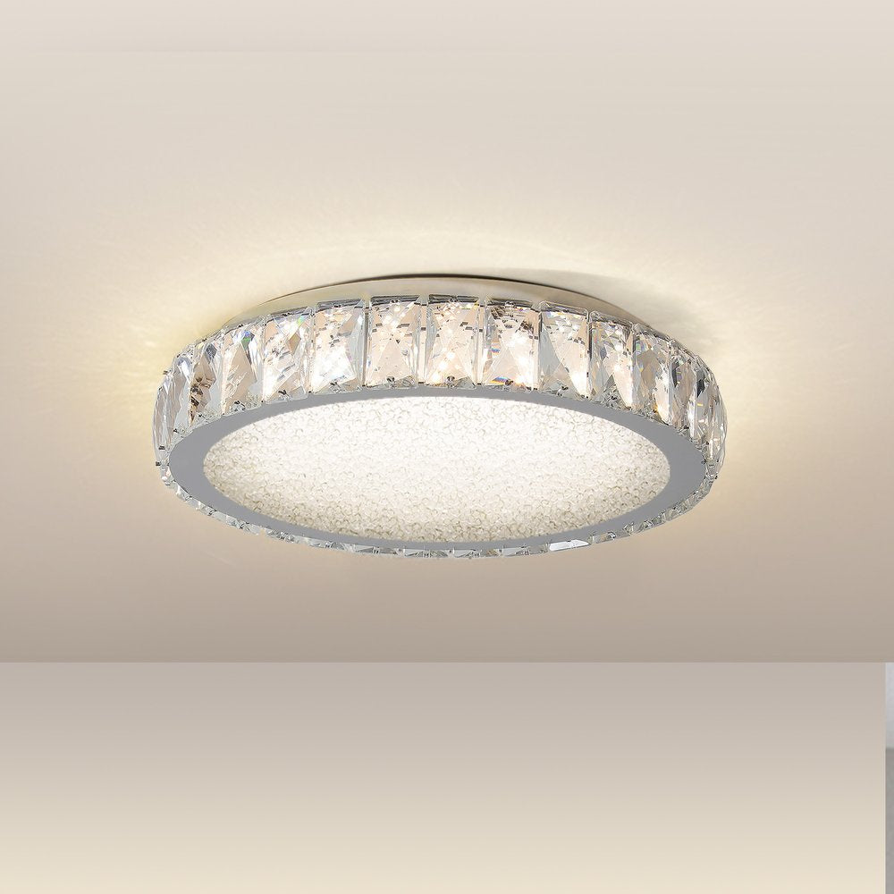 Clear Crystal Flush Chandelier With Clear Shades HomeRoots