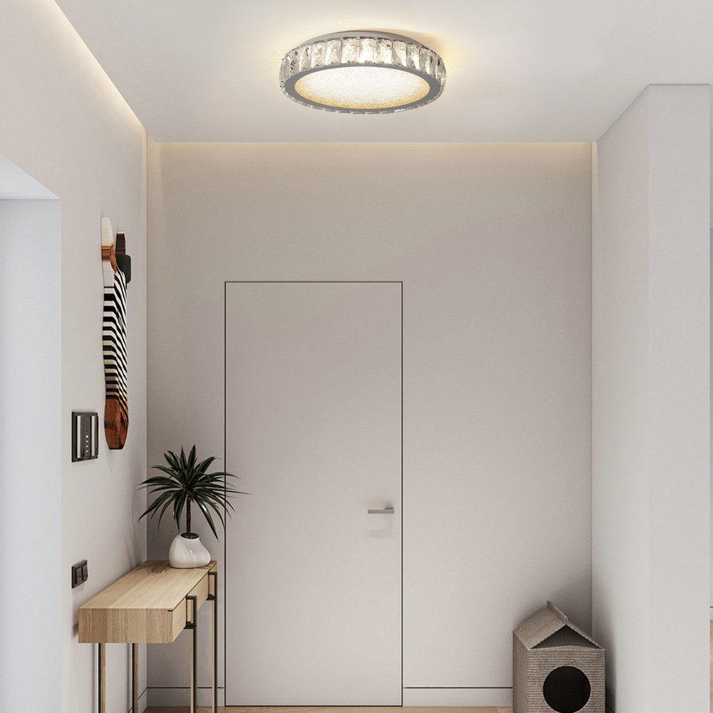 Clear Crystal Flush Chandelier With Clear Shades HomeRoots