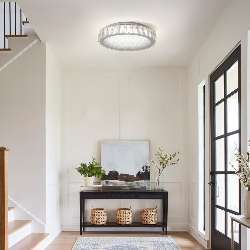 Clear Crystal Flush Chandelier With Clear Shades HomeRoots