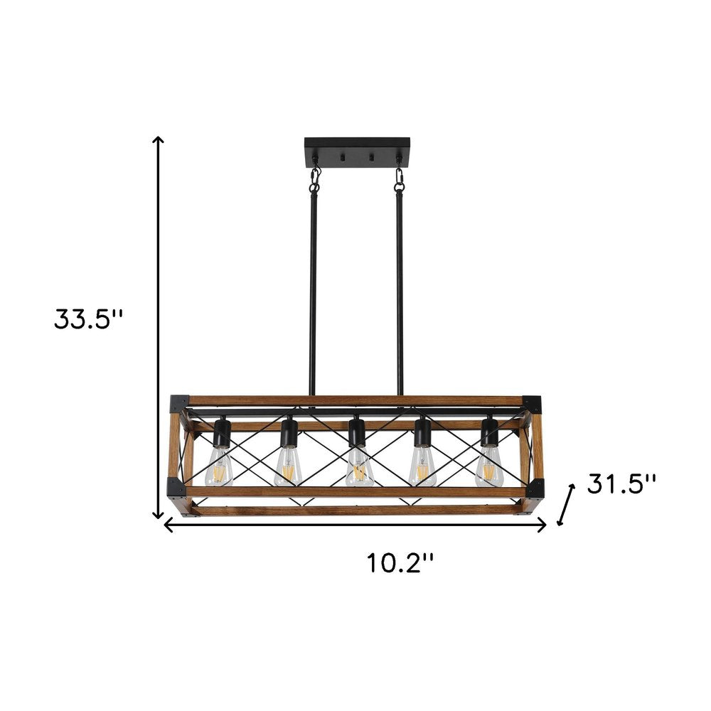 Brown Five Light Metal Chandelier With Brown Shades HomeRoots