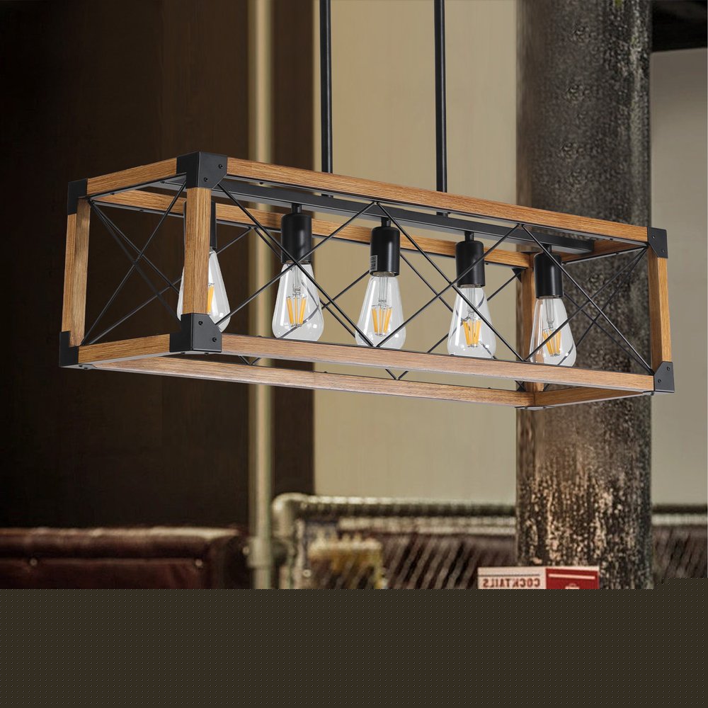 Brown Five Light Metal Chandelier With Brown Shades HomeRoots