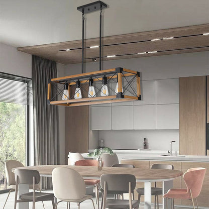 Brown Five Light Metal Chandelier With Brown Shades HomeRoots