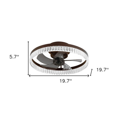 Brown Metal Smart Enabled Semi-Flush Chandelier With Brown Shades HomeRoots