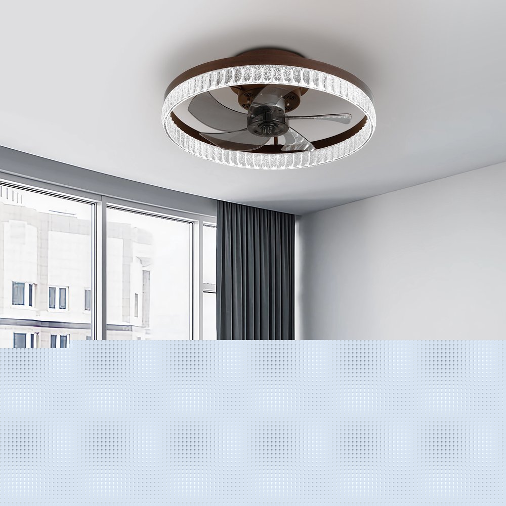 Brown Metal Smart Enabled Semi-Flush Chandelier With Brown Shades HomeRoots