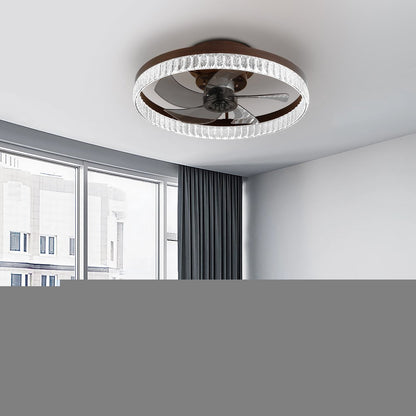 Brown Metal Smart Enabled Semi-Flush Chandelier With Brown Shades HomeRoots