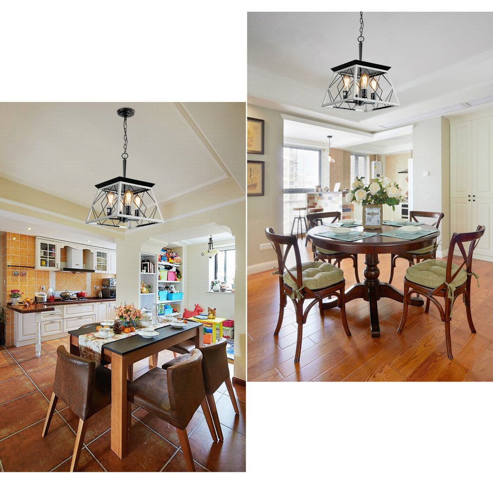 White Four Light Metal Chandelier With White Shades HomeRoots
