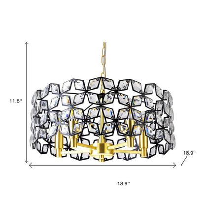Clear Five Light Crystal Chandelier With Clear Shades HomeRoots
