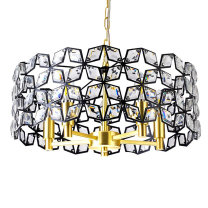 Clear Five Light Crystal Chandelier With Clear Shades HomeRoots