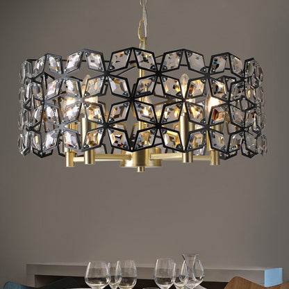 Clear Five Light Crystal Chandelier With Clear Shades HomeRoots