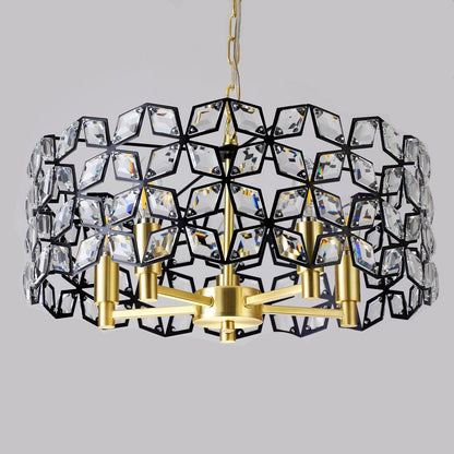 Clear Five Light Crystal Chandelier With Clear Shades HomeRoots