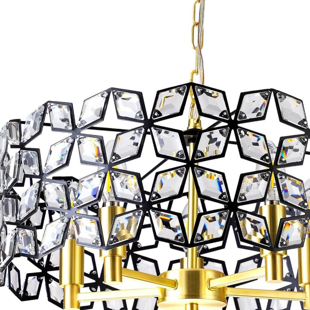 Clear Five Light Crystal Chandelier With Clear Shades HomeRoots