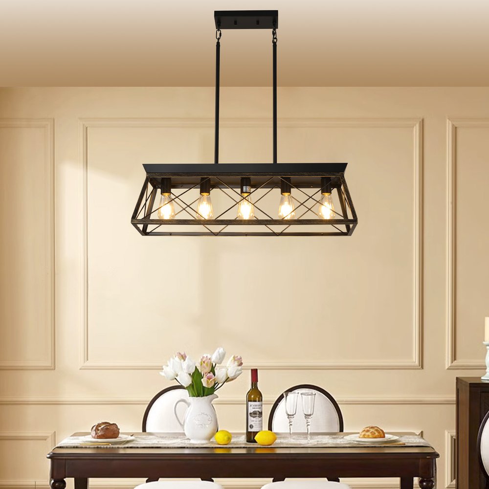 Gold and Black Chandelier Metal Ceiling Light HomeRoots