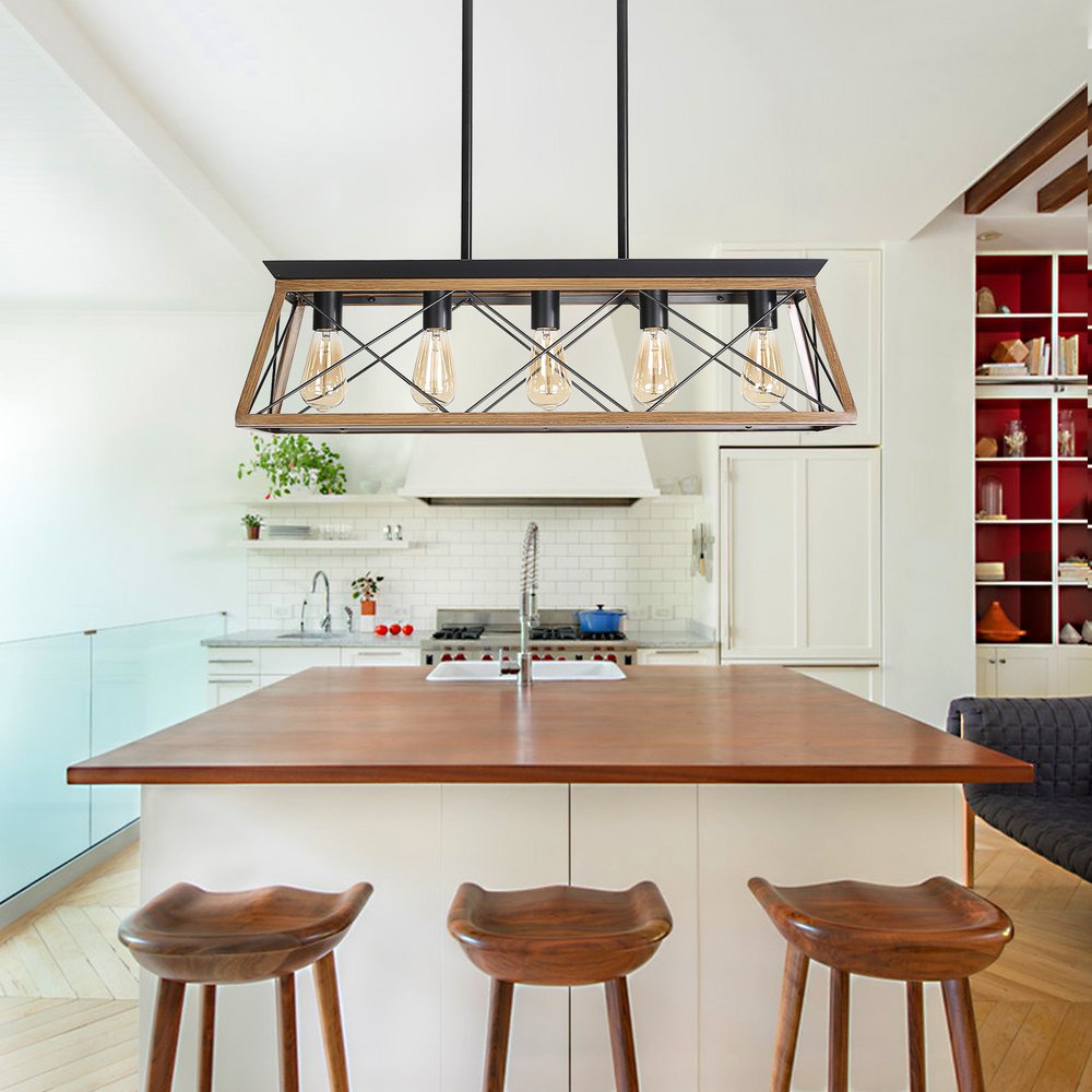 Brown Five Light Metal Chandelier With Brown Shades HomeRoots